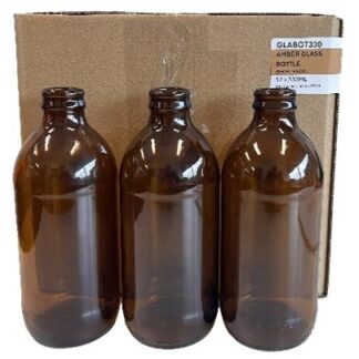Glass Amber Crown Top Bottles 12 x 330ml